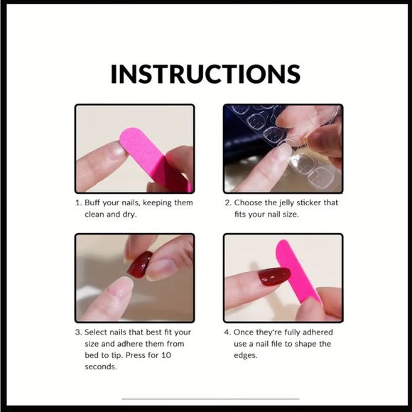 🚨Women’s Medium Length Press On Nails Neutral Design - Picture 5 of 5